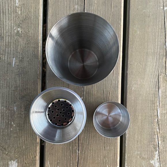 Jonathan Adler Blue and Purple Scala Stripe Cocktail Shaker Drink Mixer - Picture 7 of 12